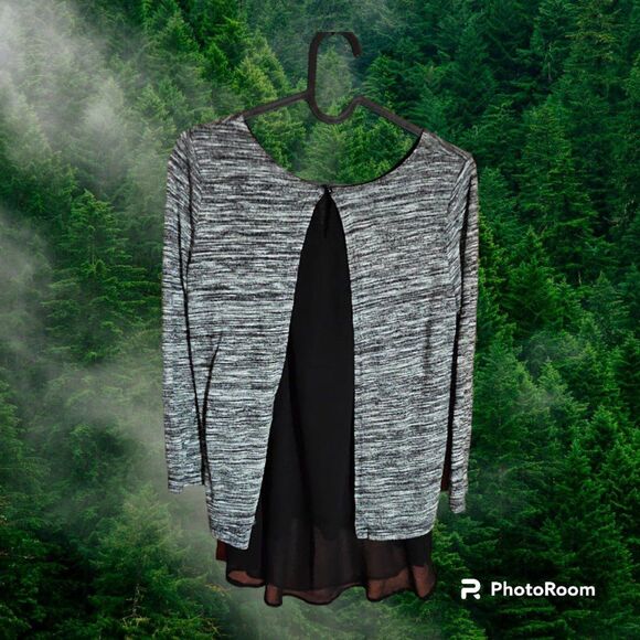 Abercrombie & Fitch Sweater Layered with Sheer Under Shirt Size XS (W38) - Picture 2 of 2